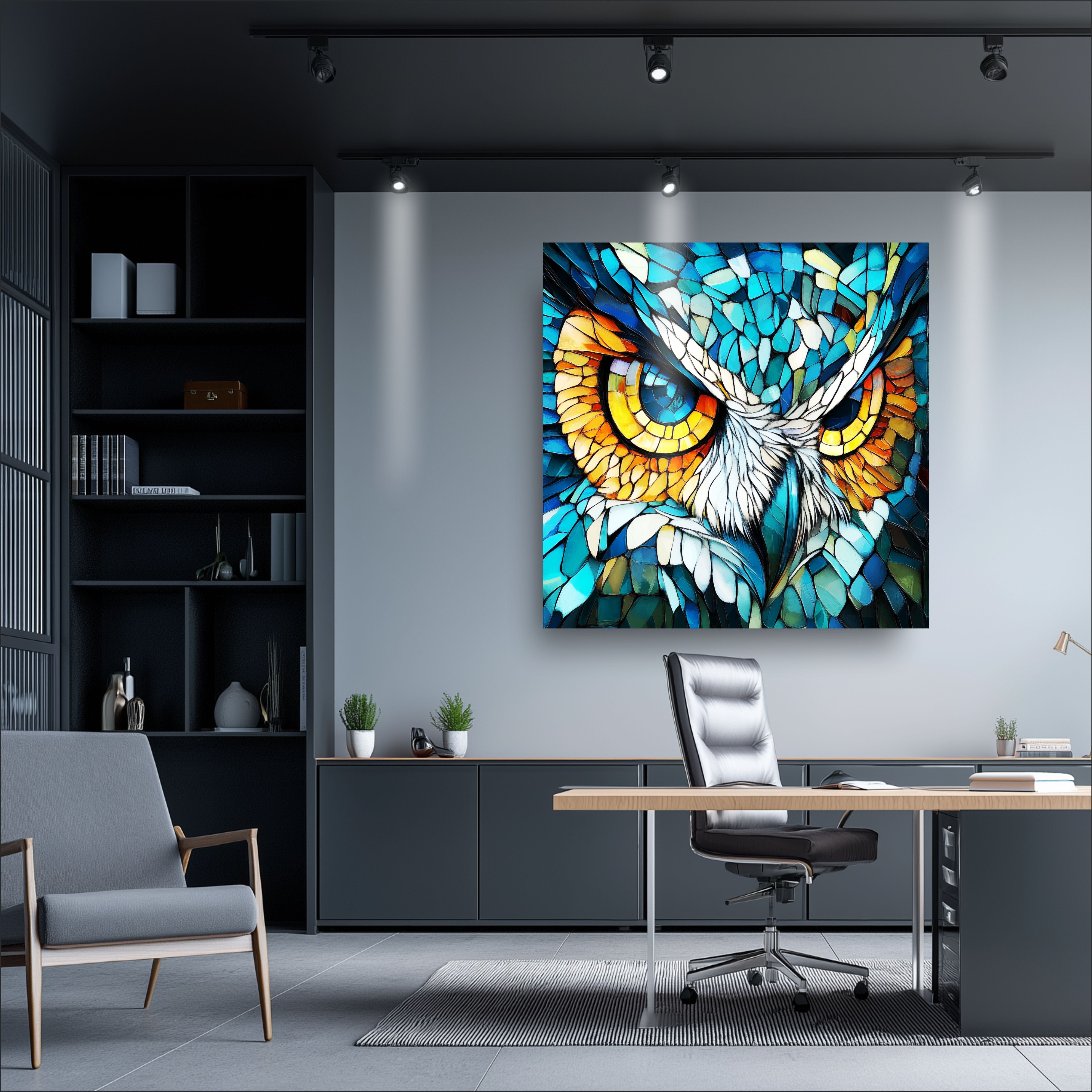 Fractal Design Owl LED Wall Art – Backlit Geometric Owl Lightbox