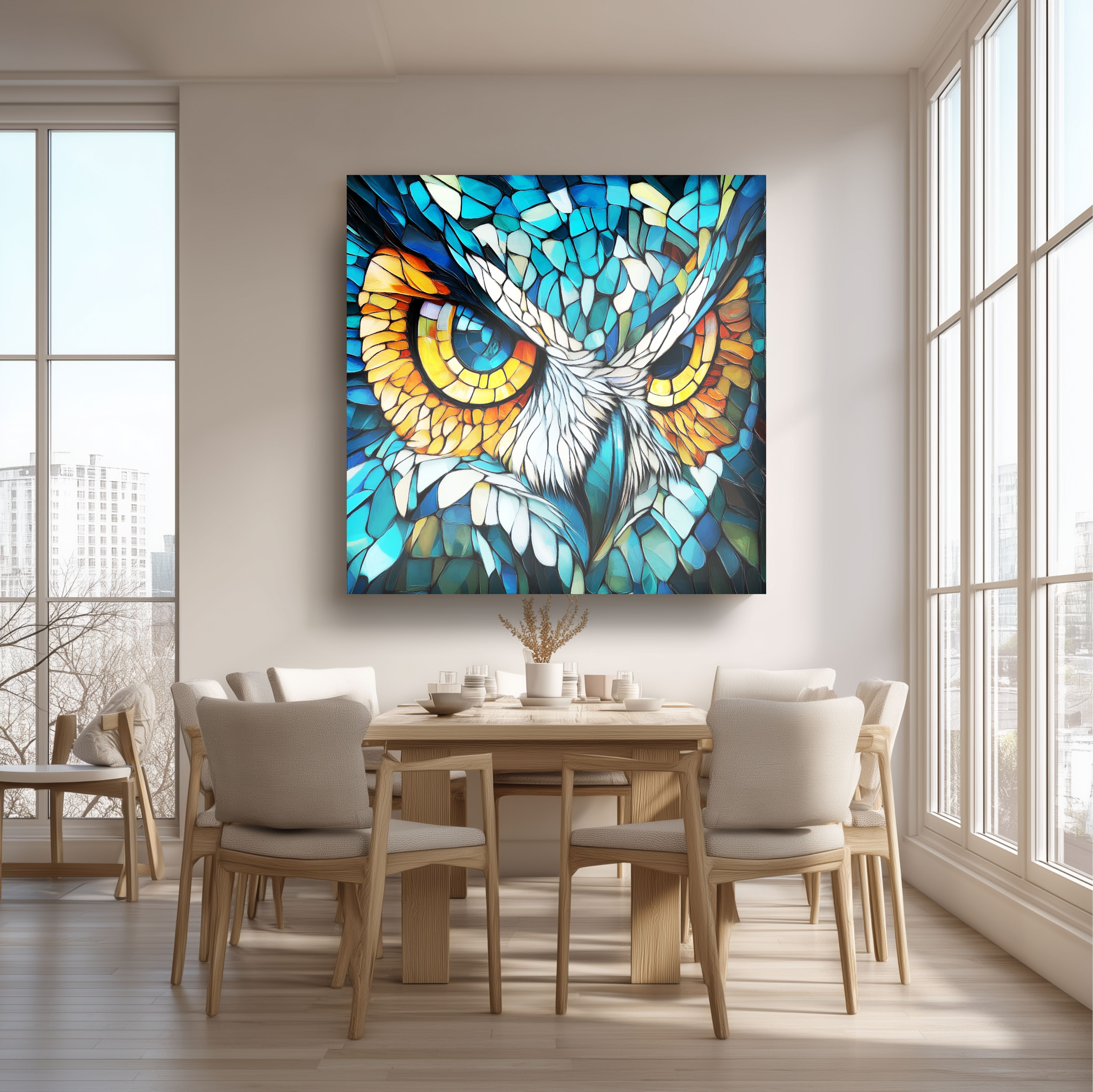 Fractal Design Owl LED Wall Art – Backlit Geometric Owl Lightbox