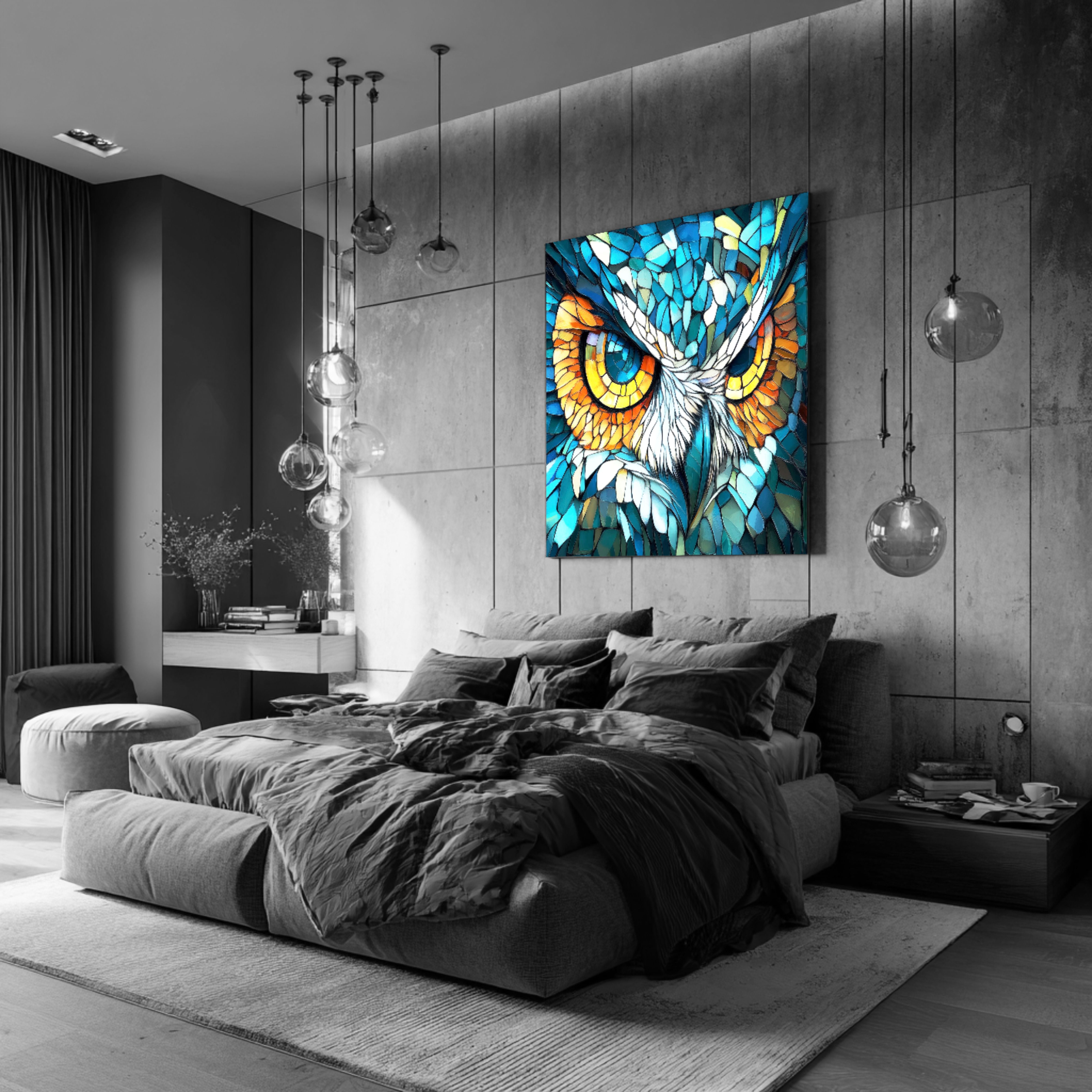 Fractal Design Owl LED Wall Art – Backlit Geometric Owl Lightbox