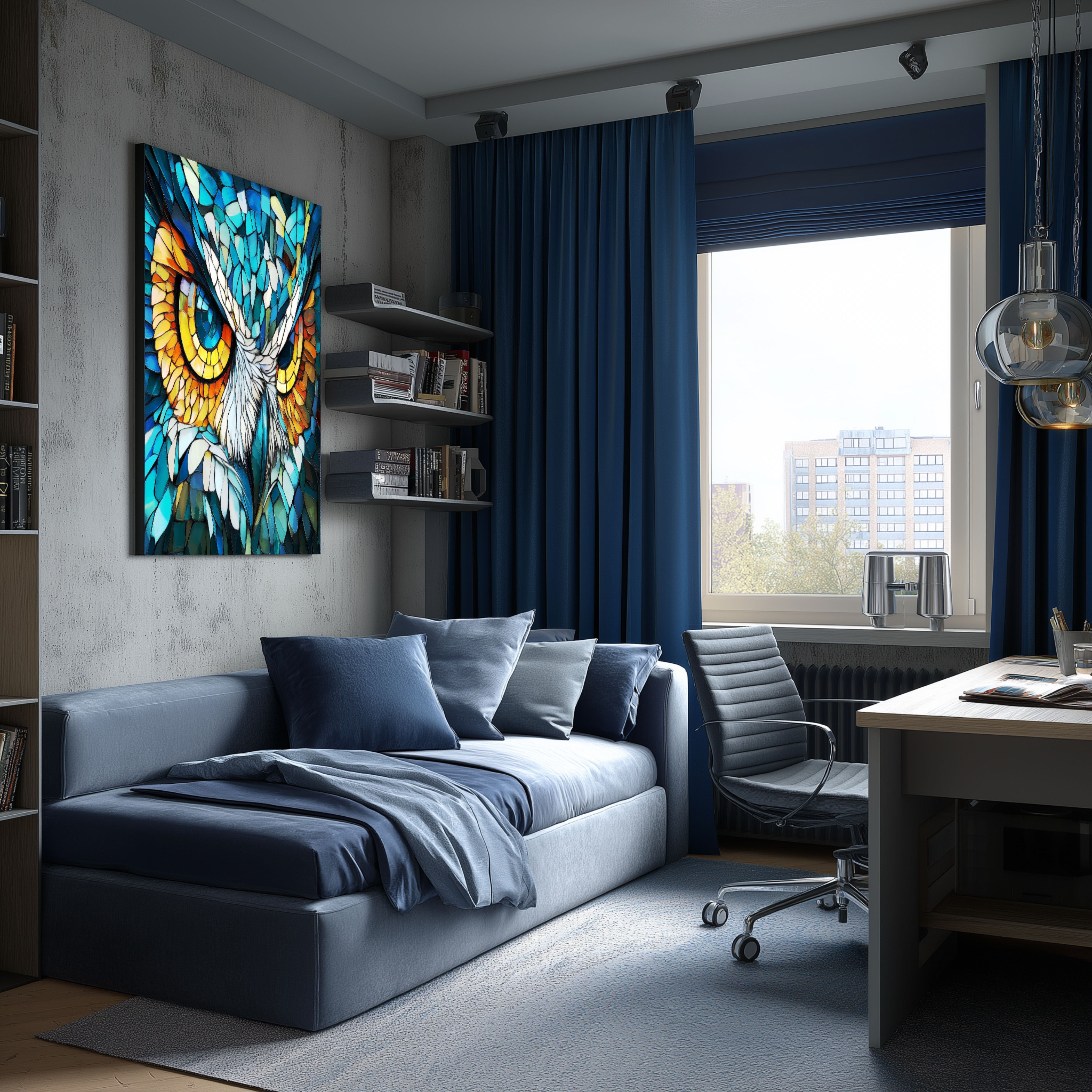 Fractal Design Owl LED Wall Art – Backlit Geometric Owl Lightbox