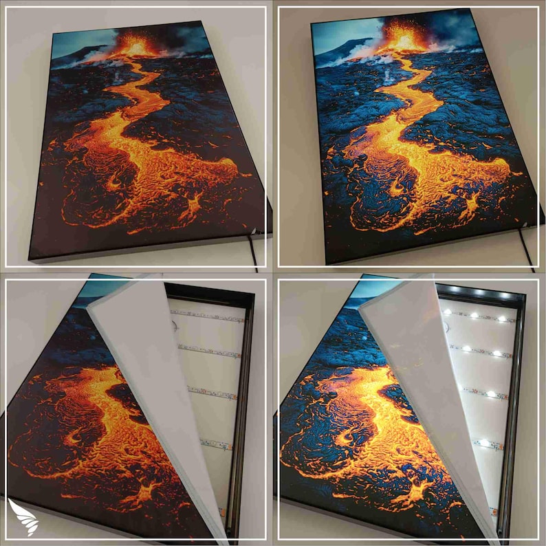 Custom LED Lightbox Wall Art: Dimmable Backlit Photo Frame, Artwork Display